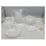 Crystal & Clear Glass Pitcher, Bowls & More