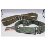 Pair of WWII Miliraty Utility Belts - 39"(Dark