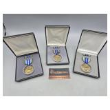 Set of 3 Military Achievement Medals, One with