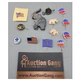 Political Pins Lot & Sterling Key Pin
