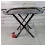 Pair of SIlver Plate Serving Trays with Stands