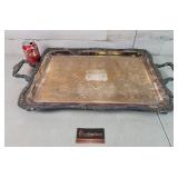 Footed Silver Plate Service Tray