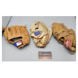 Group of 3 Baseball Gloves