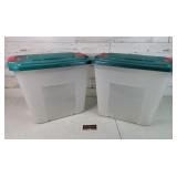 Group of 2 Totes with Red & Green Lids