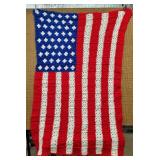 Crocheted  American Flag Lap Blanket 34X57"