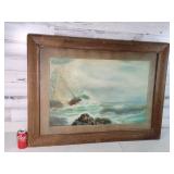 Water Color Painting 29.5"ï¿½39.5" Dirty inside