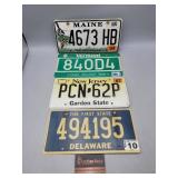 License Plates DE NJ VT ME