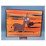 Donkey Painting Signed 16"ï¿½12"
