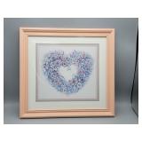 Framed Flower Heart Art 17.5ï¿½ 16.5"