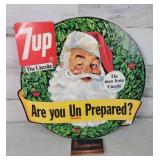 7up Santa Cardboard Store Display 13"ï¿½13"