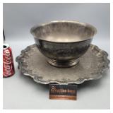 Silver Plate Platter & Bowl