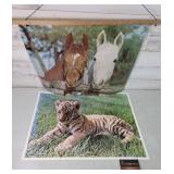 Posters Horses & Tiger Cub 24"ï¿½18" Has spots &