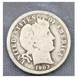 1903O Barber Dime Silver 90%