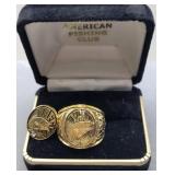 Sterling NA Fishing Club Ring Size 10 &