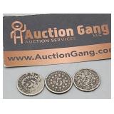 1866 & 1868 3 Shield Nickels Low Grade