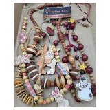 Wood Beads Holiday Necklaces