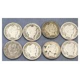 1910,1911,1911D,1912,1912D Barber Dimes Silver