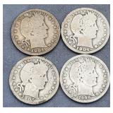 1904,05,08 Barber Quarters Silver 90%