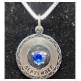 Sterling Silver Sept. Birthstone Pendant & S