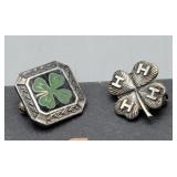 Pins - Sterling Silver Pair of 4-H