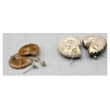 Ammonite Pendant Silver 925 & Earrings