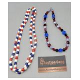 Beaded Necklaces Red White & Blue