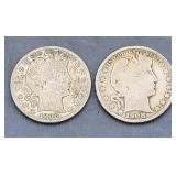 1908D & 1908 Barber Half Dollars Silver 90%