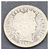 1893 Barber Dime Silver 90%