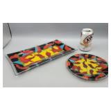 Red Pepper Glass Platter & Plate