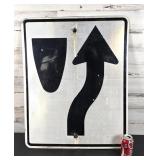 Stay Right Road Sign 24x30