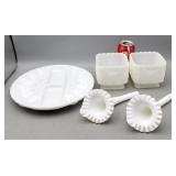 Milk Glass Egg Platter& More