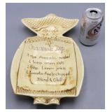 Guacamole Dip Dish with Recipe Shaped like a