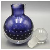 Blue Bubble Decanter Bottle 4.5'