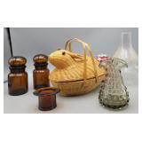 Rabbit Basket, Bubble Glass Vase 6' H, Toothpick