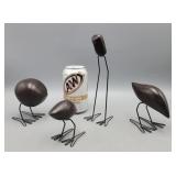 Wooden Birds on Wire Legs