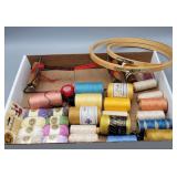 Crocheting Cotton Spools, Looms