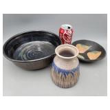 Pottery Lot Bowls - Vase - Have Markings