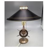Vintage Ship Wheel Lamp Works Missing 1 peg on