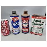 Group of Vintage Paint Thinner Cans