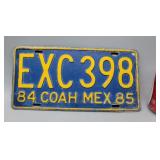 1984-85 Mexico License Plate