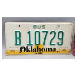 Oklahoma Bus License Plate
