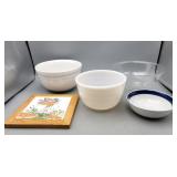 Bowls Including Pyrex & Ceramic Trivet 8' ï¿½ 8'
