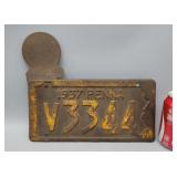 1937 Pennsylvania License Plate With Topper