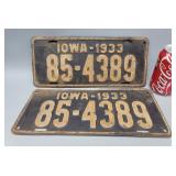 1933 Iowa License Plates Matching