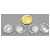 Silver Dimes 1941, 1956, 1959  Silver Quarter