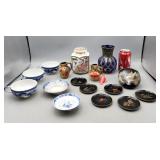 Coaster Set, Blue Vase, Pottery & More