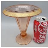 Pink Depression Glass Vase Has Chip at Base