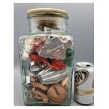 Large Glass Canister w/Cookie Cutters