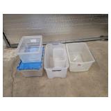 Clear Totes- Various Sizes 1 w/Lid