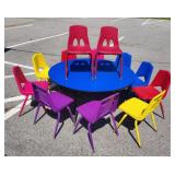 Kids Chairs & Table 48' Round Legs Are Adjustable